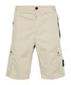 Stone Island Logo Patch Cargo Shorts In Nude