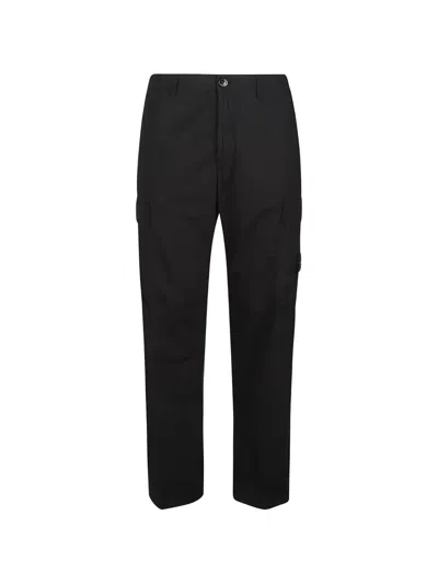 Stone Island Compass-badge Cargo Trousers In Black