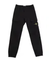 Stone Island Compass-badge Tapered Trousers In Black