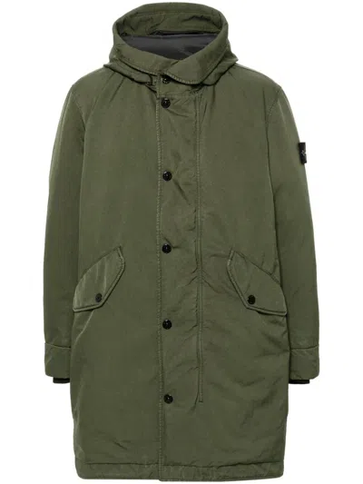 Stone Island Compass-badge Coat In Green