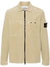 Stone Island Compass-badge Corduroy Shirt Jacket In Beige