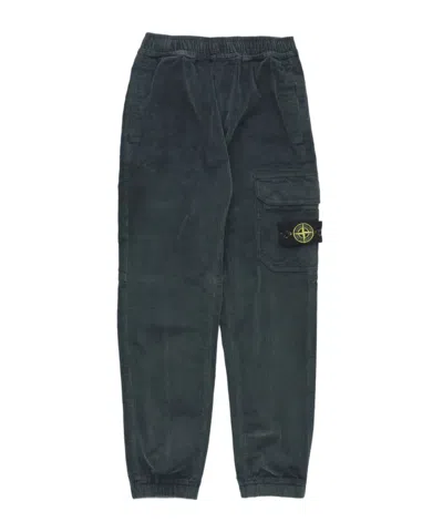 Stone Island Compass-badge Corduroy Trousers In Verde