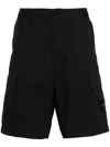 Stone Island Compass-badge Cotton Cargo Shorts In 蓝色