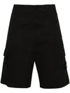 Stone Island Old Effect Cotton Cargo Bermuda Shorts Clothing In Black