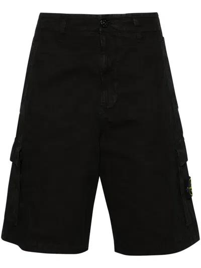 STONE ISLAND COMPASS-BADGE COTTON CARGO SHORTS