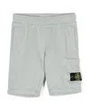 Stone Island Pearl Grey Sports Shorts With Logo In Gray