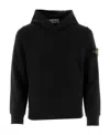 Stone Island Compass-badge Cotton Hoodie In Black