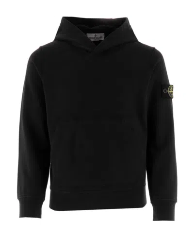 Stone Island Compass-badge Cotton Hoodie In Black