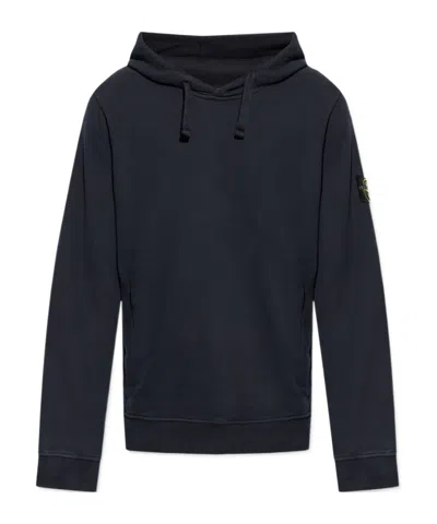 STONE ISLAND COMPASS-BADGE COTTON HOODIE