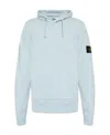 Stone Island Logo Hooded Sweatshirt In Blue