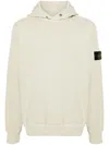Stone Island Compass-badge Cotton Hoodie In Beige