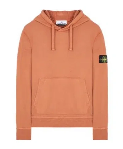 Stone Island Compass-badge Cotton Hoodie In Red