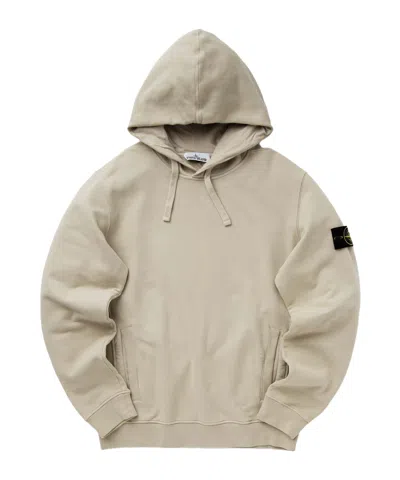 Stone Island Compass-badge Cotton Hoodie In White