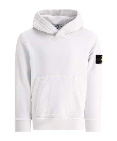 Stone Island Compass-badge Cotton Hoodie In White