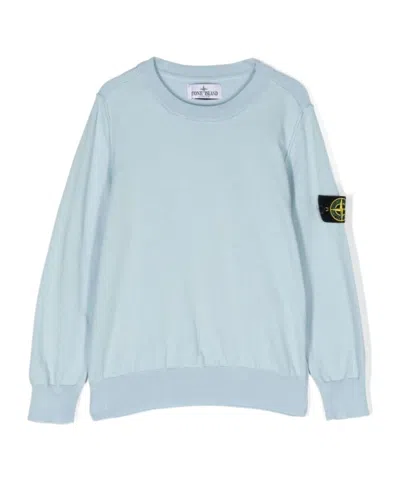 Stone Island Compass-badge Cotton Jumper In Blue