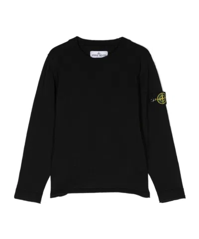 Stone Island Compass-badge Cotton Jumper In Blue