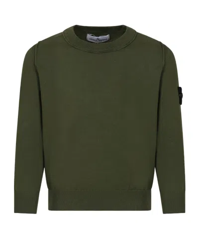 Stone Island Compass-badge Cotton Jumper In Green