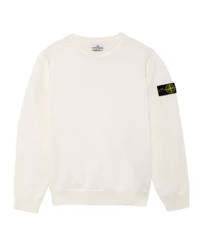 Stone Island Compass-badge Cotton Jumper In White