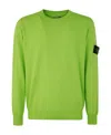 Stone Island Logo Patch Crewneck Sweatshirt In Yellow