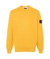 Stone Island Compass-badge Cotton Jumper In Yellow