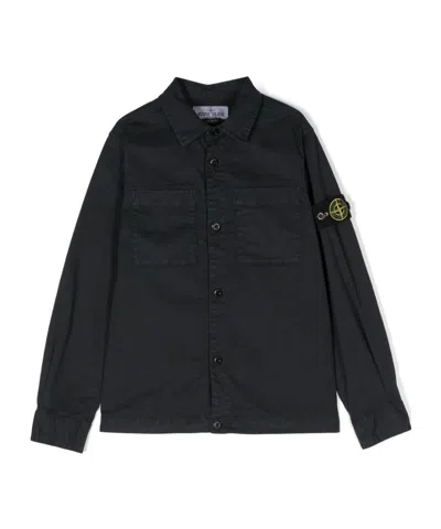 STONE ISLAND STONE ISLAND JUNIOR COMPASS-PATCH BUTTONED SHIRT