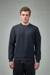 Stone Island Compass Badge Cotton Sweatshirt In Black