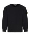 Stone Island Compass-badge Cotton Sweatshirt In Black