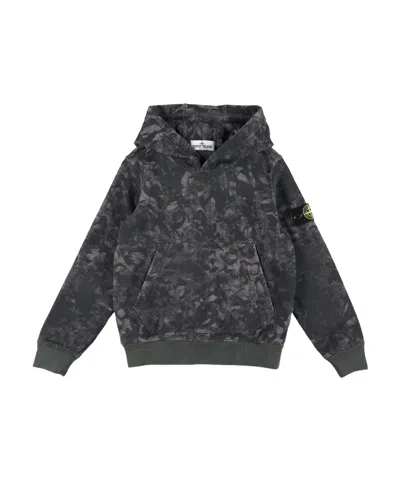 Stone Island Compass-badge Cotton Sweatshirt In Black