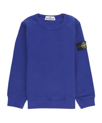 Stone Island Compass-badge Cotton Sweatshirt In Blu