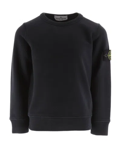 Stone Island Compass-badge Cotton Sweatshirt In Blue