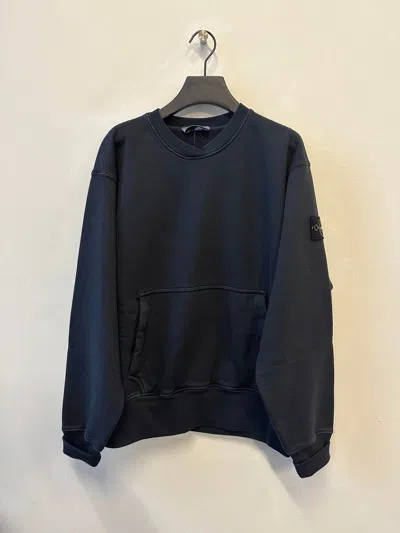 Stone Island Compass-badge Cotton Sweatshirt In Blue