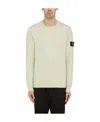 Stone Island Turtleneck Ribbed Wool Sweater In Green