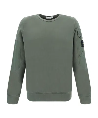 STONE ISLAND STONE ISLAND LOGO PATCH CREWNECK SWEATSHIRT