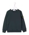 Stone Island Compass-badge Cotton Sweatshirt In Green