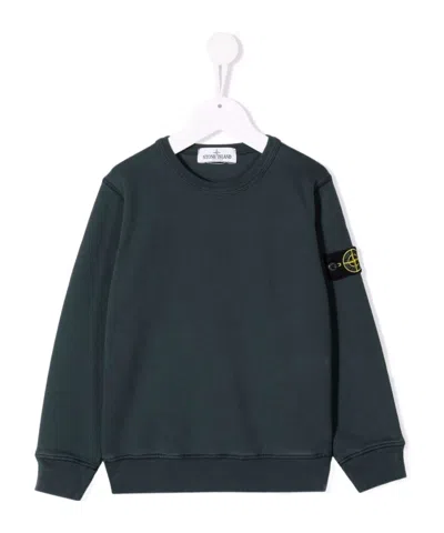 STONE ISLAND STONE ISLAND JUNIOR LOGO PATCH CREWNECK SWEATSHIRT