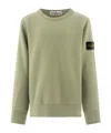Stone Island Compass-badge Cotton Sweatshirt In Green