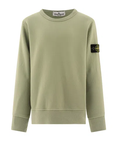 Stone Island Compass-badge Cotton Sweatshirt In Gray