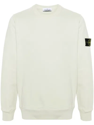 Stone Island Compass-badge Cotton Sweatshirt In Green