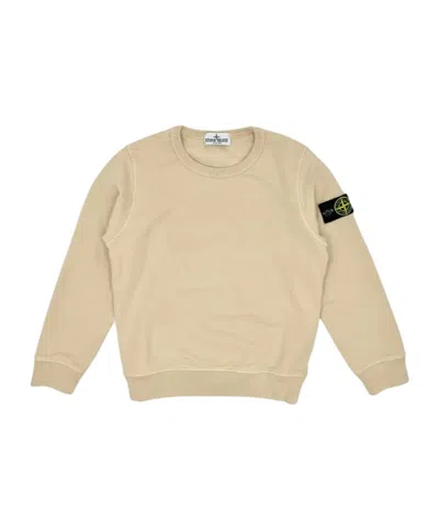Stone Island Compass-badge Cotton Sweatshirt In Nude