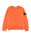 Stone Island Compass-detachable Badge Sweatshirt In Orange