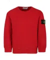 Stone Island Compass-detachable Badge Sweatshirt In Red