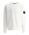 Stone Island Compass-badge Cotton Sweatshirt In White