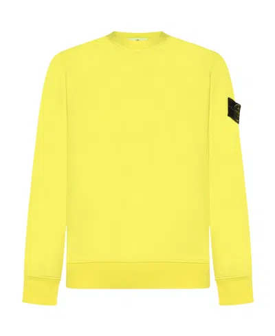 Stone Island Compass-badge Cotton Sweatshirt In Yellow