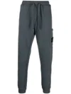 Stone Island Compass-badge Cotton Track Pants In Blau