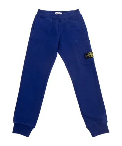 Stone Island Compass-badge Cotton Track Pants In Blue