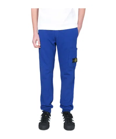 Stone Island Compass-badge Cotton Track Pants In Blue