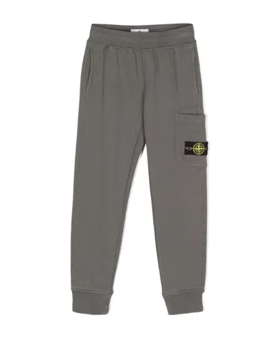 Stone Island Compass-badge Cotton Track Pants In Gray