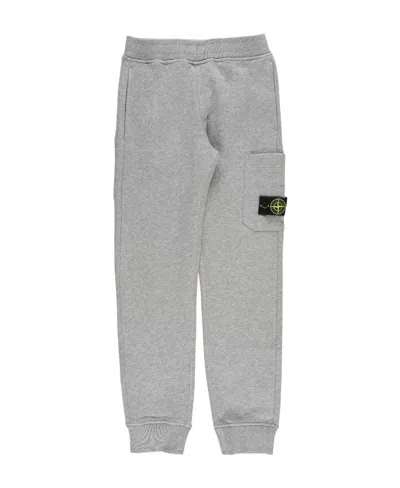 Stone Island Compass-badge Cotton Track Pants In Gray