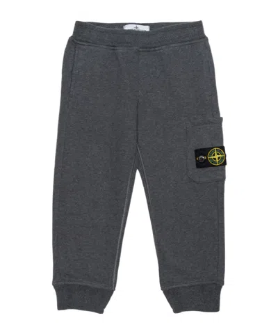 Stone Island Compass Badge Cotton Track Pants In Gray