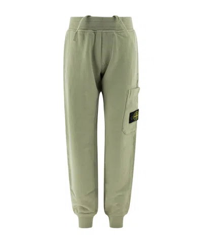 Stone Island Compass-badge Cotton Track Pants In Green